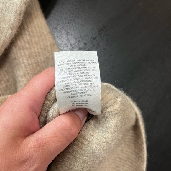 Aritzia Babaton Womens Camel Brown Ribbed Merino Wool Blend Cardigan Sweater XXS - Picture 10 of 12